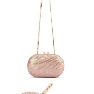 Olga Berg Gold Lucia Oval Clutch Bag